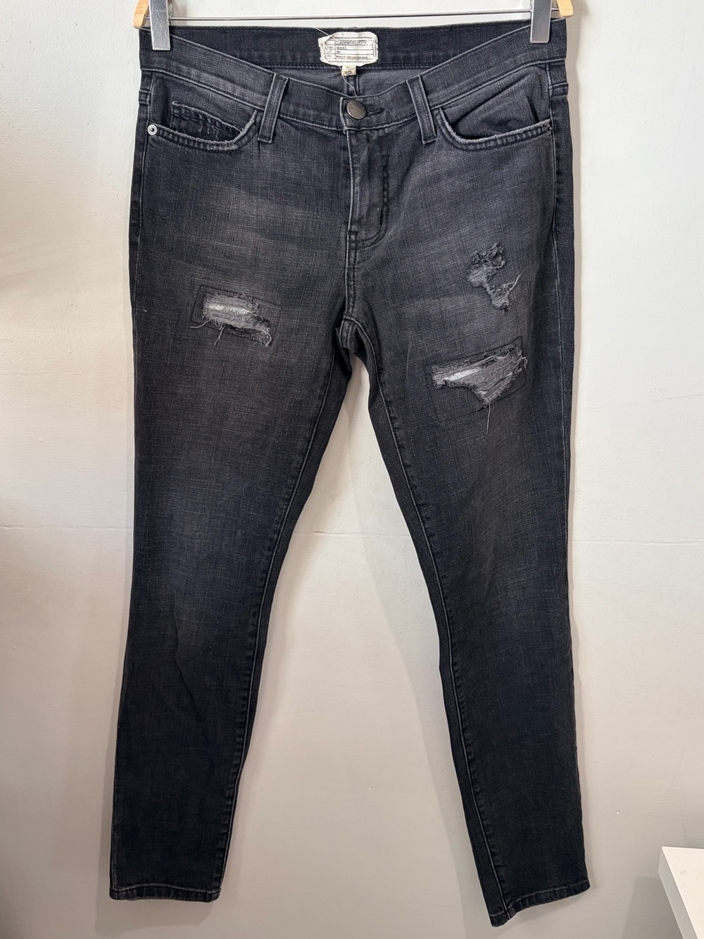 Current Elliott Lovedlock Luxe Destroy Ankle Skinny Jeans Size 28 Grey
